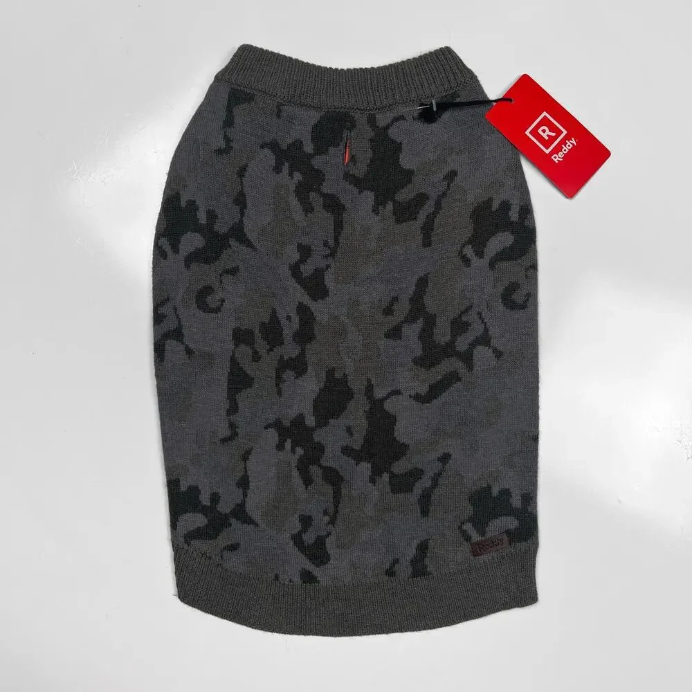 NWT Reddy Gray Camo Dog Sweater Pet Clothes Clothing Grey Camouflage